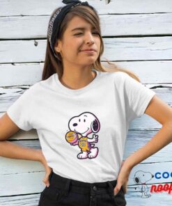 Stunning Snoopy Los Angeles Lakers Logo T Shirt 4