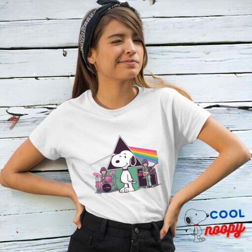 Stunning Snoopy Pink Floyd Rock Band T Shirt 4