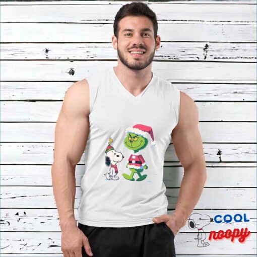 Superb Snoopy Grinch Movie T Shirt 3