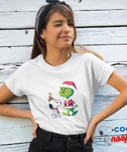 Superb Snoopy Grinch Movie T Shirt 4