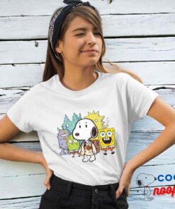 Superb Snoopy Spongebob Movie T Shirt 4