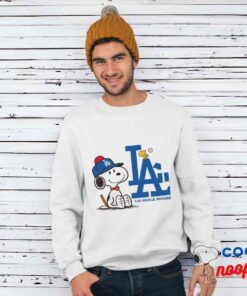 Surprise Snoopy Los Angeles Dodger Logo T Shirt 1