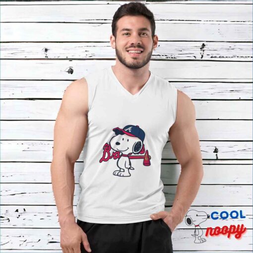 Surprising Snoopy Atlanta Braves Logo T Shirt 3