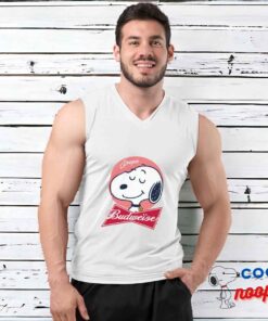 Surprising Snoopy Budweiser Logo T Shirt 3