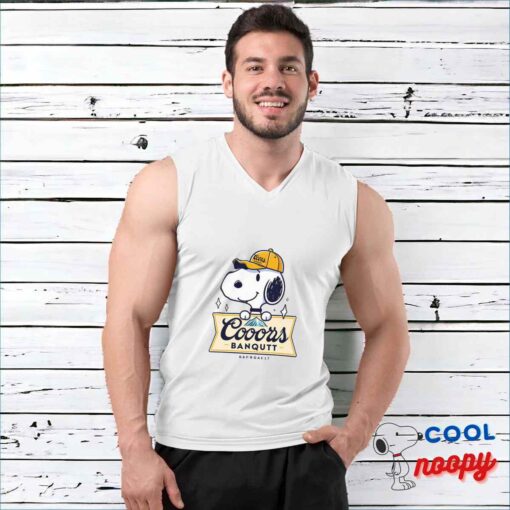 Surprising Snoopy Coors Banquet Logo T Shirt 3
