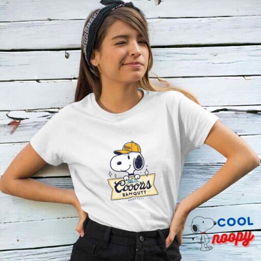 Surprising Snoopy Coors Banquet Logo T Shirt 4