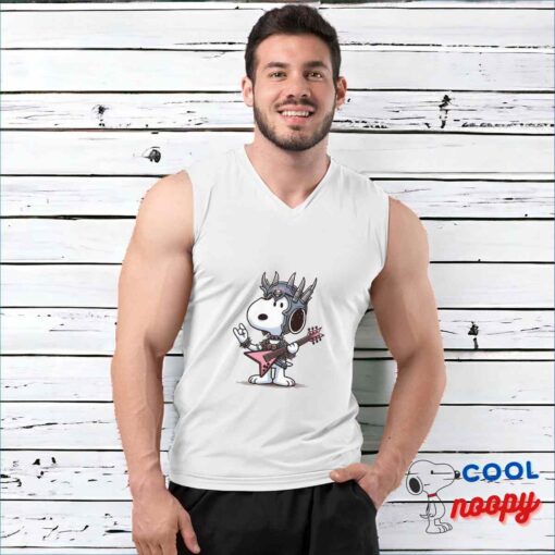 Surprising Snoopy Iron Maiden Band T Shirt 3