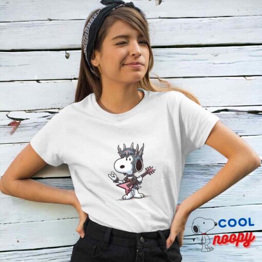 Surprising Snoopy Iron Maiden Band T Shirt 4