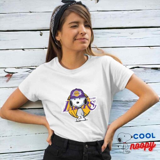 Surprising Snoopy Los Angeles Lakers Logo T Shirt 4