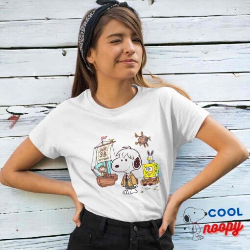 Surprising Snoopy Spongebob Movie T Shirt 4
