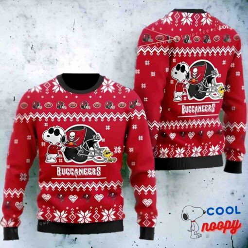 Tampa Bay Buccaneer Cute The Snoopy Show Football Helmet Ugly Christmas Sweater 1