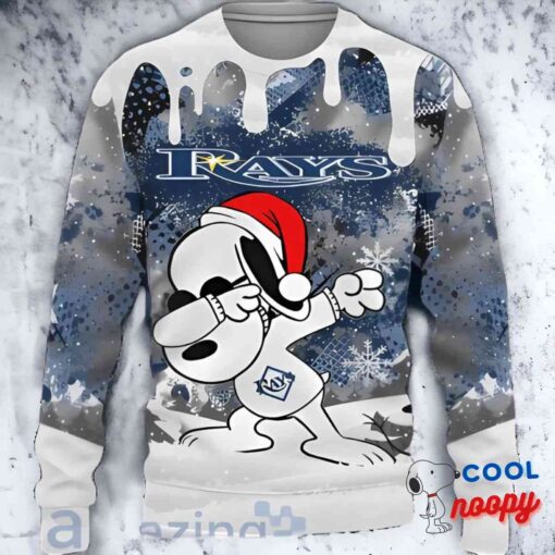 Tampa Bay Rays Snoopy Dabbing The Peanuts Sports Ugly Christmas Sweater 1