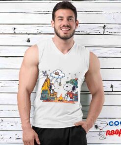Tempting Snoopy Camping T Shirt 3