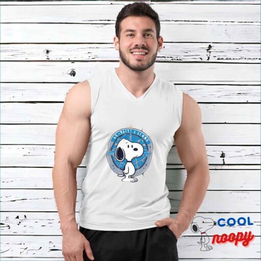 Tempting Snoopy Detroit Lions Logo T Shirt 3