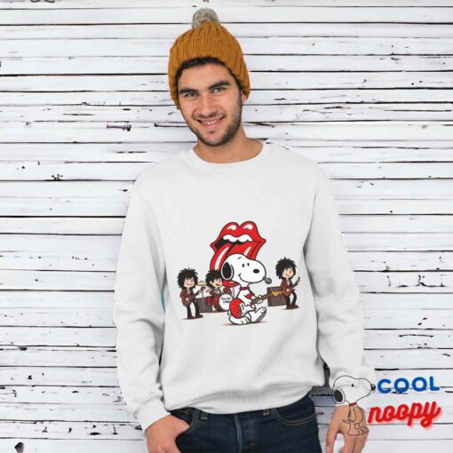 Tempting Snoopy Rolling Stones Rock Band T Shirt 1