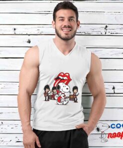 Tempting Snoopy Rolling Stones Rock Band T Shirt 3