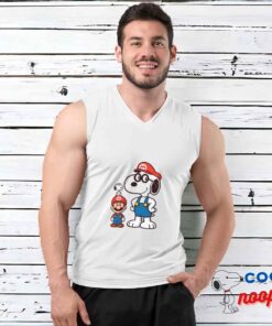 Tempting Snoopy Super Mario T Shirt 3