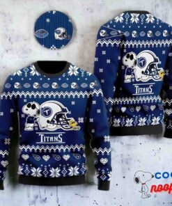 Tennessee Titans Cute The Snoopy Show Football Helmet Ugly Xmas Sweater 1
