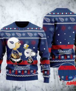 Tennessee Titans Funny Charlie Brown Peanuts Snoopy Ugly Christmas Sweater 1