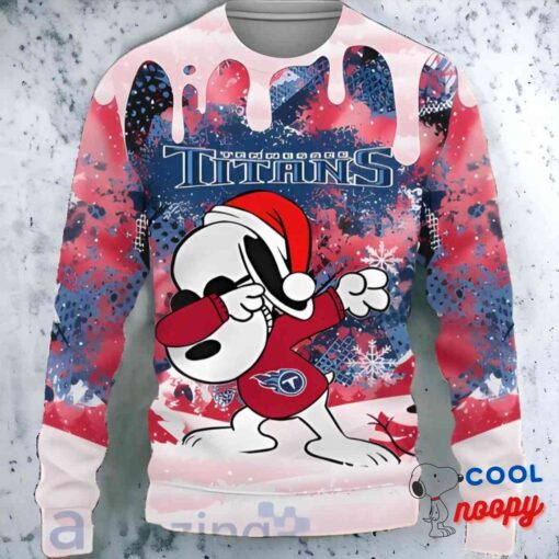 Tennessee Titans Snoopy Dabbing The Peanuts Sports Ugly Christmas Sweater 1