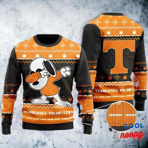 Tennessee Volunteers Snoopy Dabbing Holiday Party Ugly Christmas Sweater 1