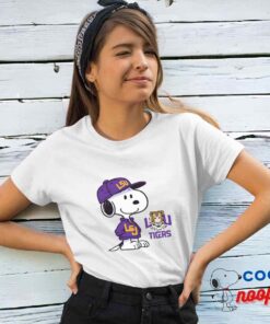 Terrific Snoopy Lsu Tigers Logo T Shirt 4