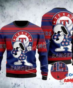 Texas Rangers Mlb Snoopy Lover Xmas Gifts Ugly Christmas Sweater 1