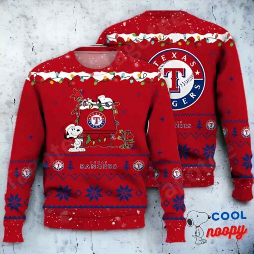 Texas Rangers Snoopy Mlb Ugly Christmas Sweater Xmas Gifts 1