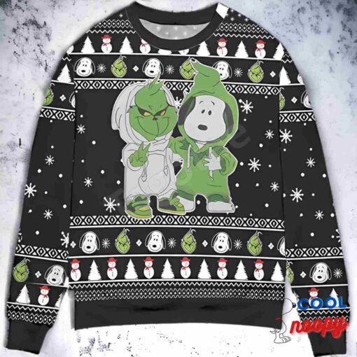 The Grinch And Snoopy Holiday Ugly Christmas Sweater Xmas Gifts 1