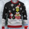 The Grinch And Snoopy Snow Flower Ugly Christmas Sweater 1
