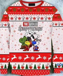 The Peanuts Snoopyvengers Snoopy Avengers Marvel Snowflake Xmas Ugly Christmas Sweater 1