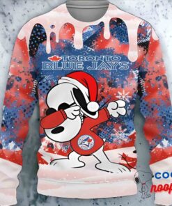 Toronto Blue Jays Snoopy Dabbing The Peanuts Sports Ugly Christmas Sweater 1