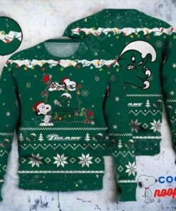 Tulane Green Wave Snoopy Ncaa Ugly Christmas Sweater 1