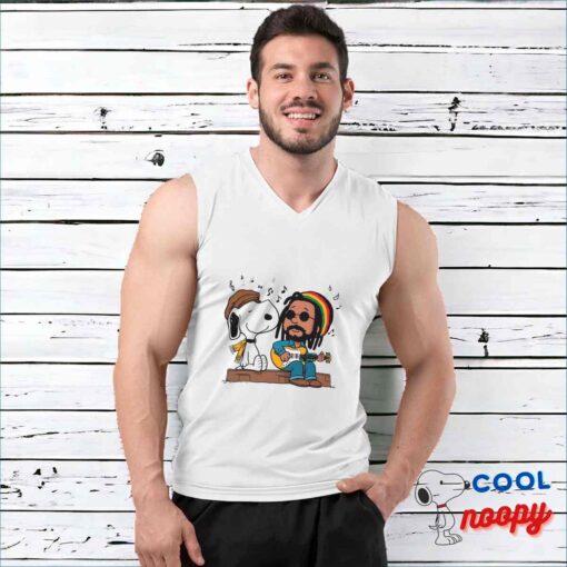 Unexpected Snoopy Bob Marley T Shirt 3