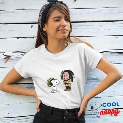 Unforgettable Snoopy Bob Marley T Shirt 4
