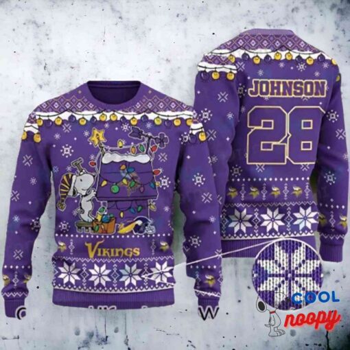 Vikings Xmas Sweater Snoopy Personalized Minnesota Vikings Gift 1