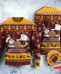 Washington Commanders Logos American Football Snoopy Dog Christmas Ugly Sweater 1
