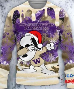 Washington Huskies Snoopy Dabbing The Peanuts Sports Ugly Christmas Sweater 1