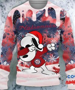 Washington Nationals Snoopy Dabbing The Peanuts Sports Ugly Christmas Sweater 1