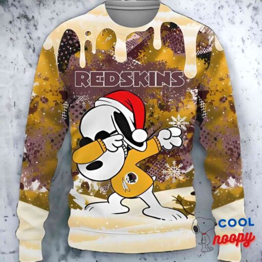 Washington Redskins Snoopy Dabbing The Peanuts Sports Ugly Christmas Sweater 1