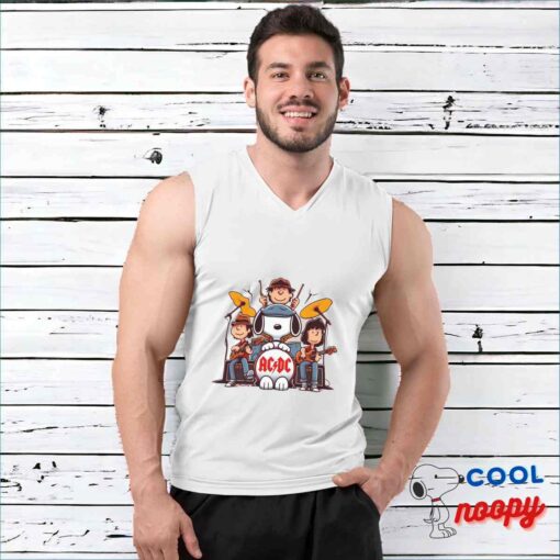 Wondrous Snoopy Acdc Rock Band T Shirt 3