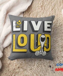 Woodstock Snoopy Live Loud Throw Pillow 8