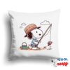 Adorable Snoopy Fishing Square Pillow 1