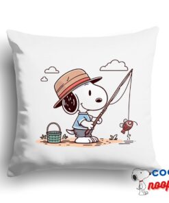 Adorable Snoopy Fishing Square Pillow 1