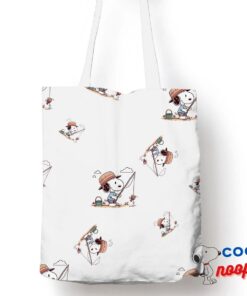 Adorable Snoopy Fishing Tote Bag 1