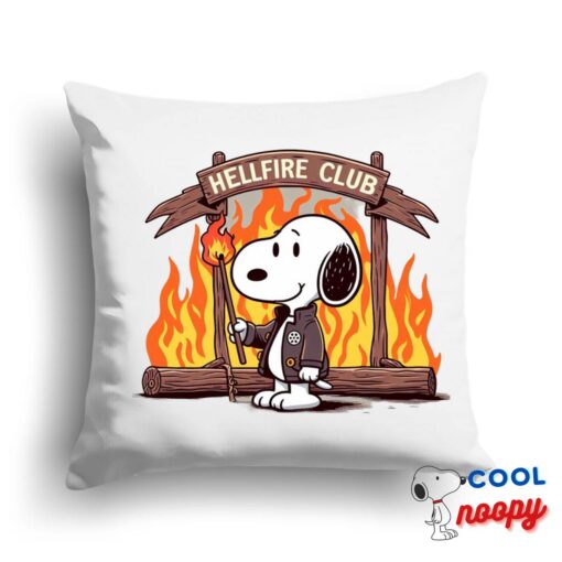 Adorable Snoopy Hellfire Club Square Pillow 1