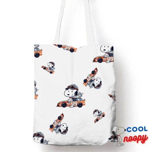 Adorable Snoopy Nascar Tote Bag 1