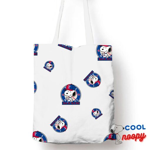 Adorable Snoopy Texas Rangers Logo Tote Bag 1