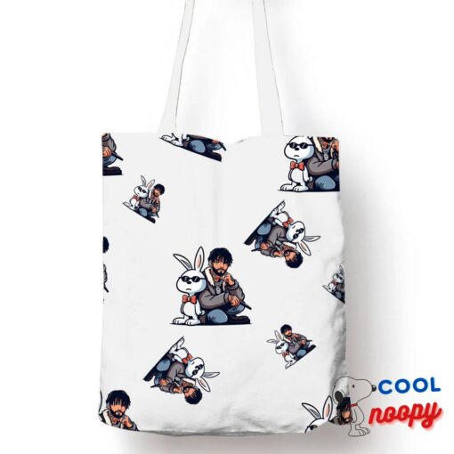 Affordable Snoopy Bad Bunny Rapper Tote Bag 1