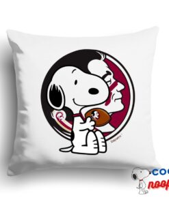 Affordable Snoopy Florida State Seminoles Logo Square Pillow 1